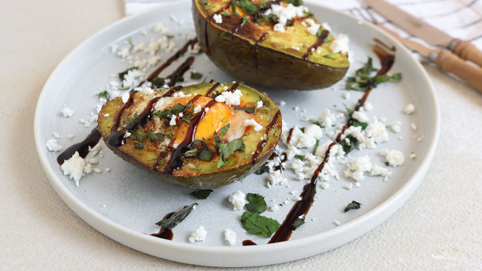 Image of Avocado Feta Baked Eggs