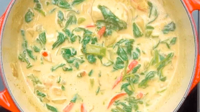 Image of Thai Chicken and Vegetable Peanut Curry Video
