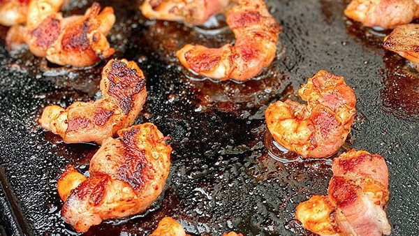 Image of Bacon-wrapped Pineapple Habanero Shrimp