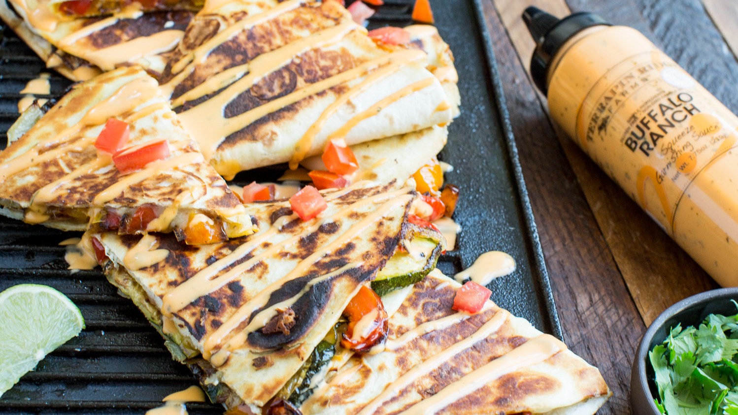 Image of Buffalo Ranch Chicken and Vegetable Quesadilla