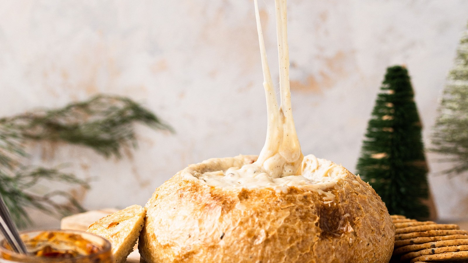 Image of Cheesy Bacon Jam Bread Bowl