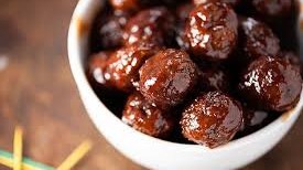 Image of Crockpot Meatballs with Raspberry Chipotle Sauce