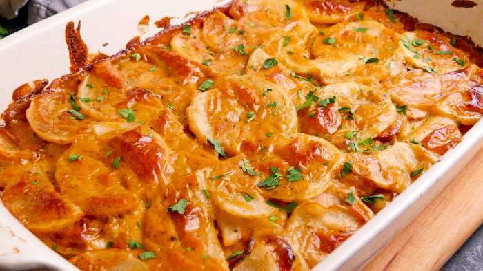Image of Garlic Kraut Mustard Kielbasa Potato Casserole