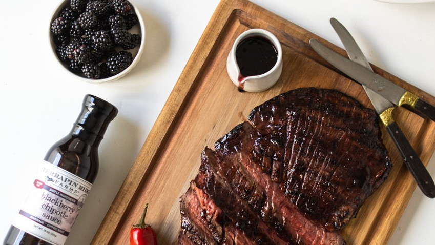 Image of Flank Steak with Blackberry Chipotle Sauce