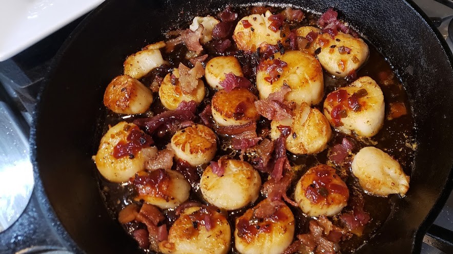 Image of Pan Seared Scallops with Bacon Jam