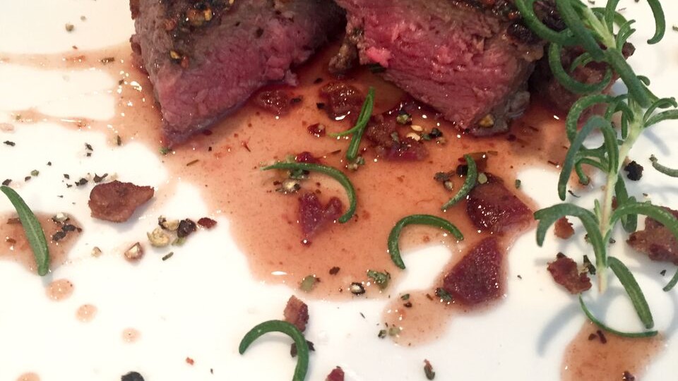 Image of Tart Cherry, Apple and Rosemary Glazed Filet Mignon