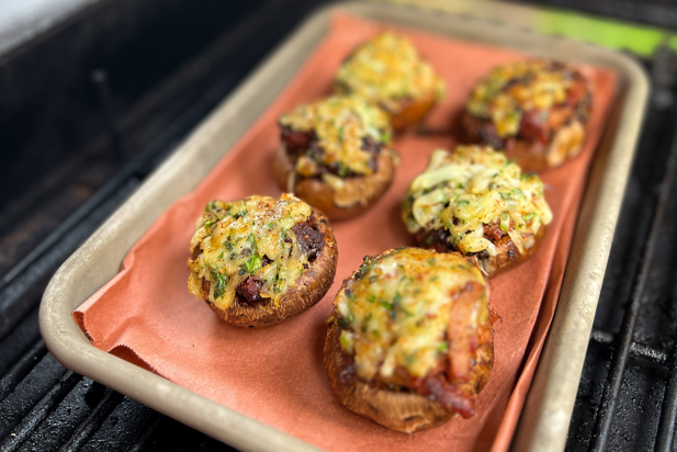 Burnt End Stuffed Mushrooms