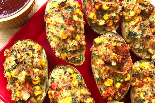 Image of Game Day Twice Baked Potato Skins