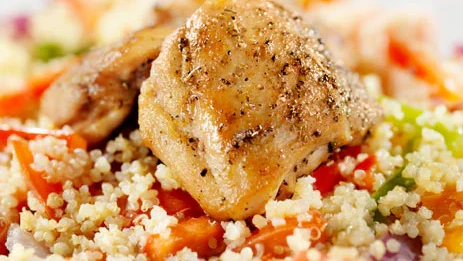 Image of Grilled Marinated Chicken with Quinoa-Vegetable Pilaf