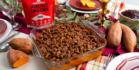 Image of SWEET POTATO CASSEROLE WITH CANDIED PECANS