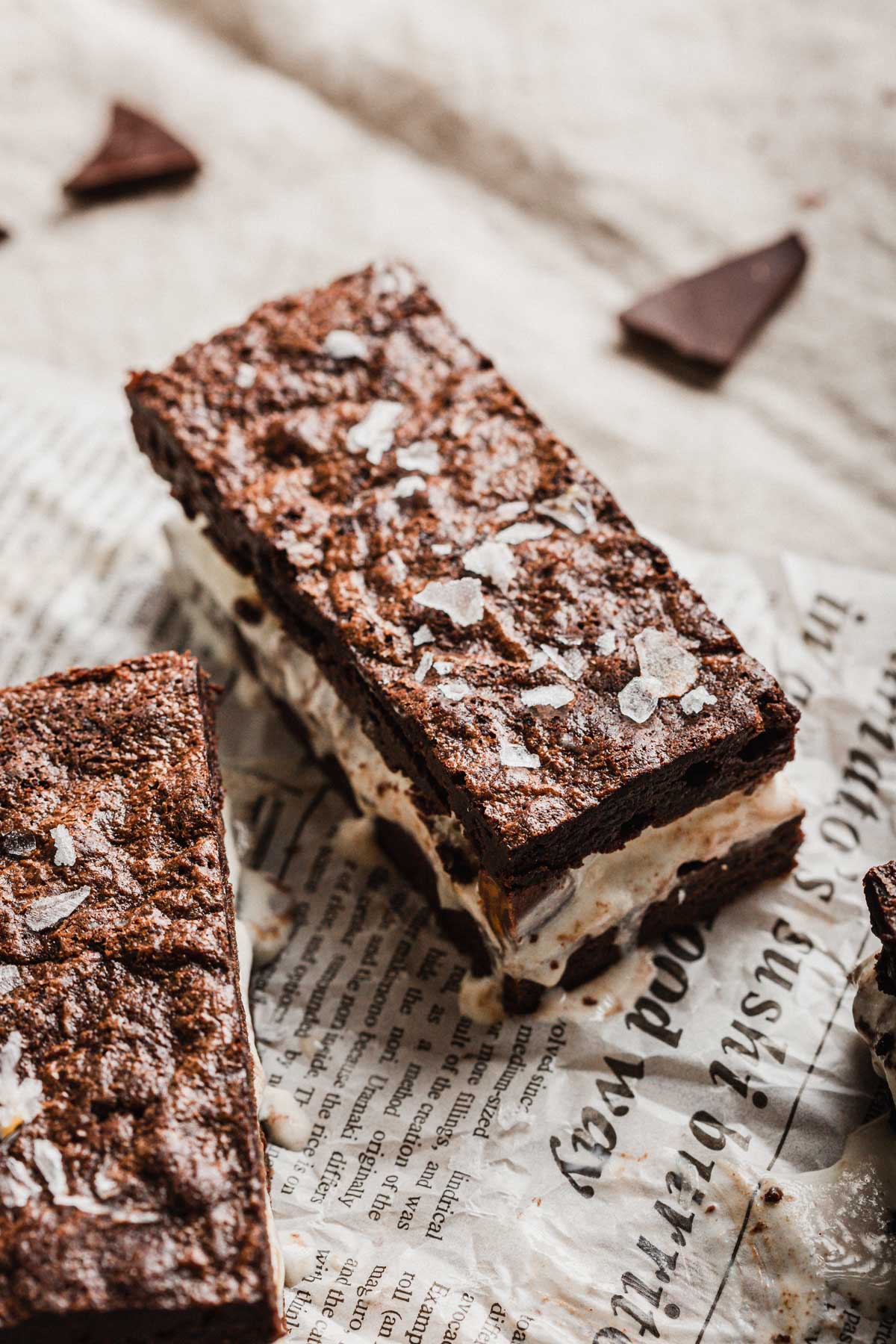 Sandwich helado de brownie