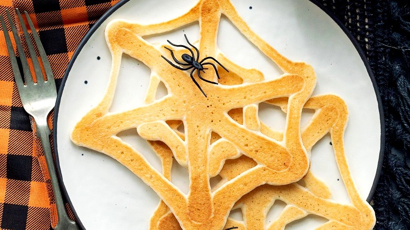 Image of Halloween Pancake Art: Spider Web