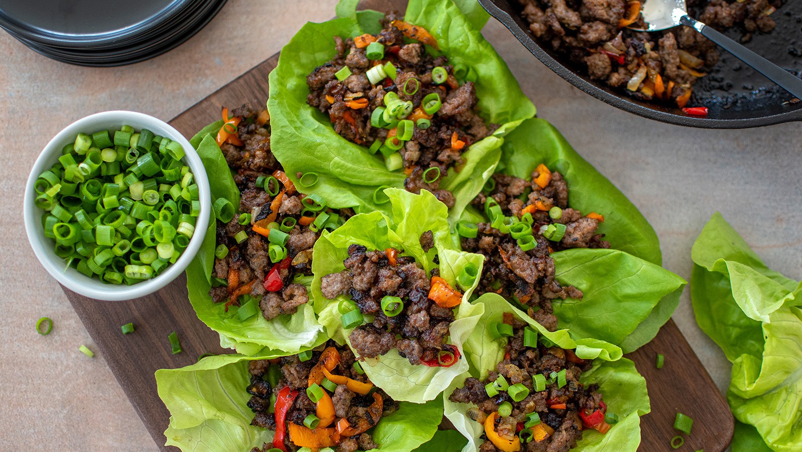 Image of Pork and Pepper Lettuce Cups