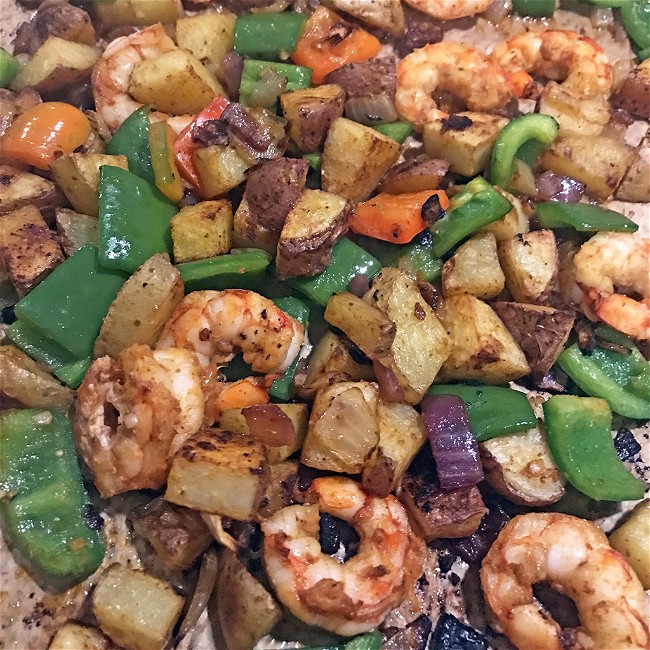 Image of One Pan Roasted Shrimp and Potatoes