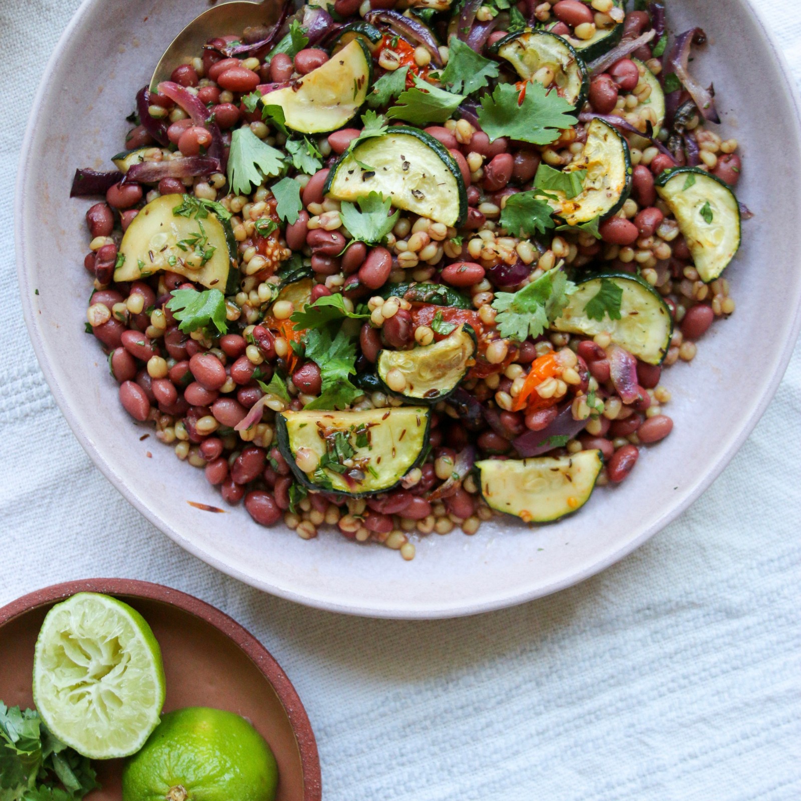 Image of White Sonora Wheat Berry & Red Bean Salad with Cumin Lime Vinaigrette