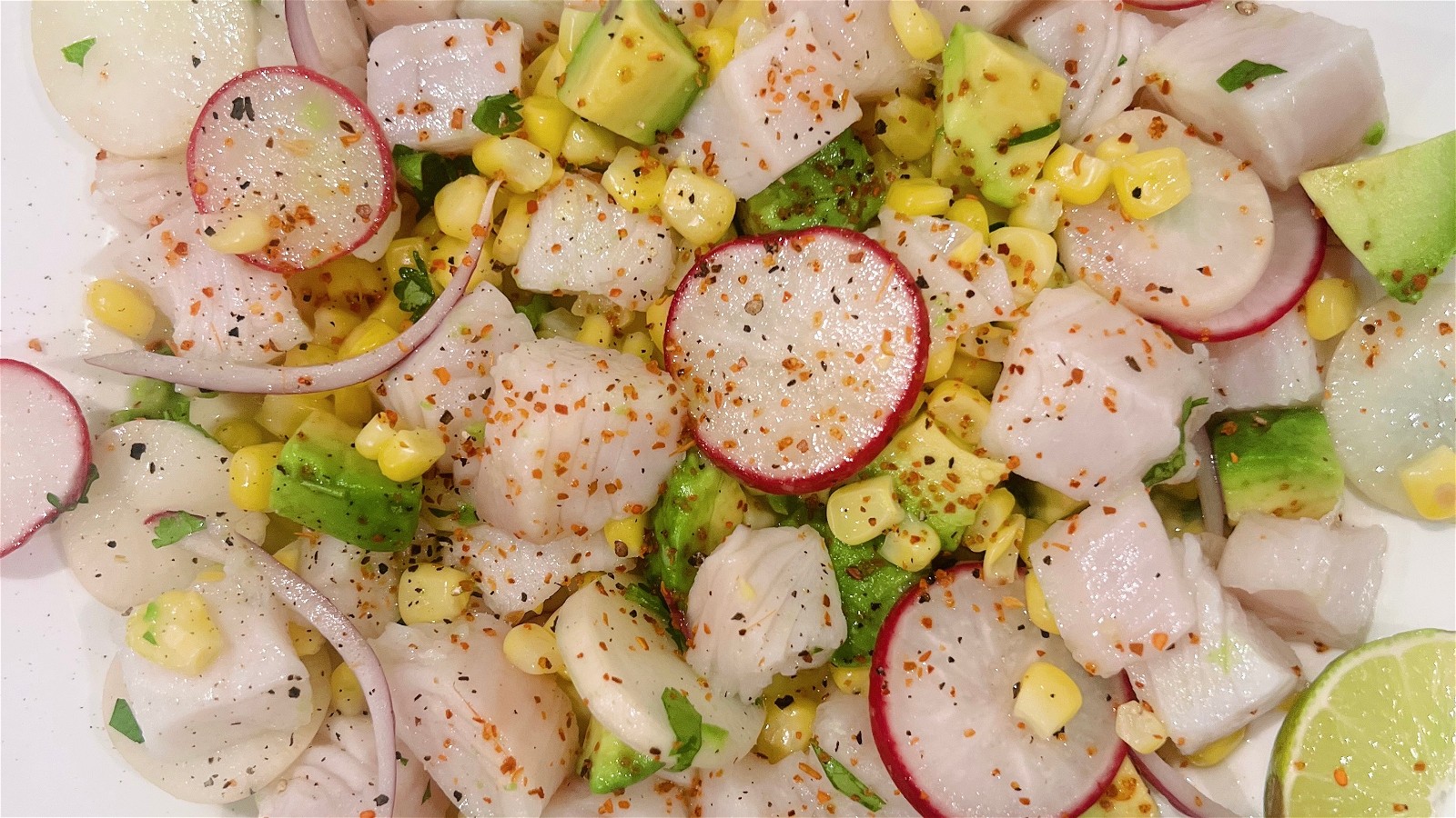 Image of Halibut Ceviche with Corn and Avocado