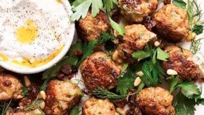 Image of Herby Spiced Meatballs with Pinenuts & Golden Raisins