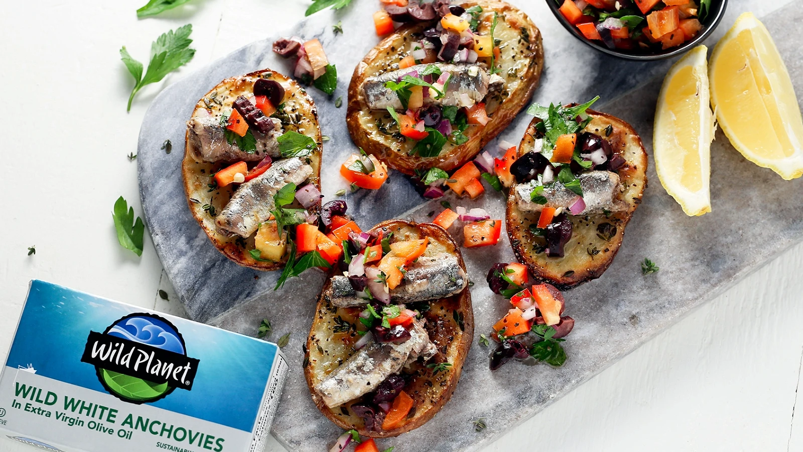 Mediterranean Anchovy & Potato Snacks | Wild Planet Foods
          
       recipe