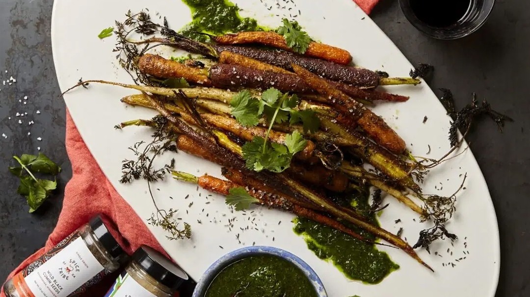 Image of Roasted Baby Carrots with Spanish Mojo Verde