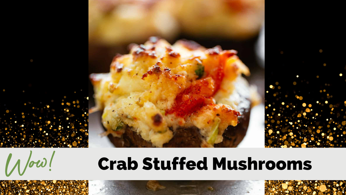 Lean an Green Crab Stuffed Mushrooms