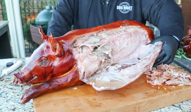 Image of Remove pig from smoker and rest for at least 30...