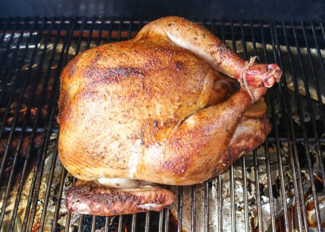 Image of Smoke the turkey for 3 ½ hours spraying the skin...