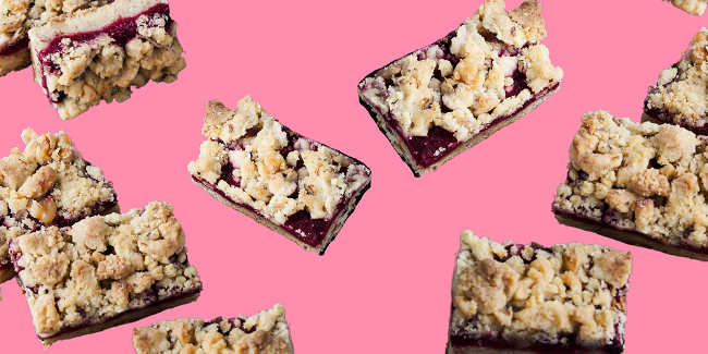 Image of Vegan Sugar-Free Raspberry Crumble Bars