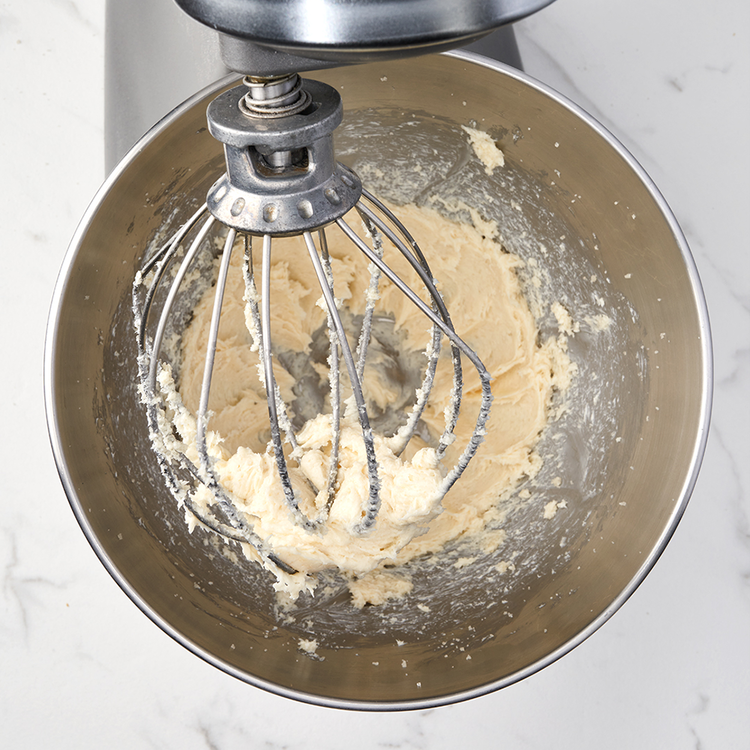 Image of In a KitchenAid (or using a hand mixer), whisk the cream cheese and Lakanto Baking Sweetener together until smooth.