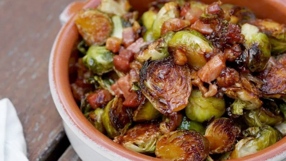 Image of Brussels Sprouts with Pancetta and Maple Sherry Vinaigrette