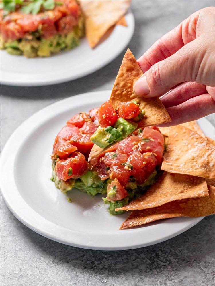 Image of Serve with wonton chips, tortilla chips, or sliced vegetables.