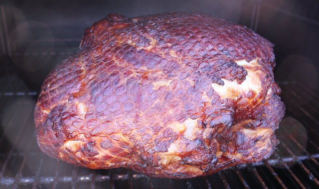 Image of Remove ham from package and place directly on smoker rack
