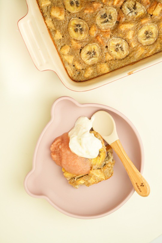 Image of Bananpannkaka med äpple i ugn
