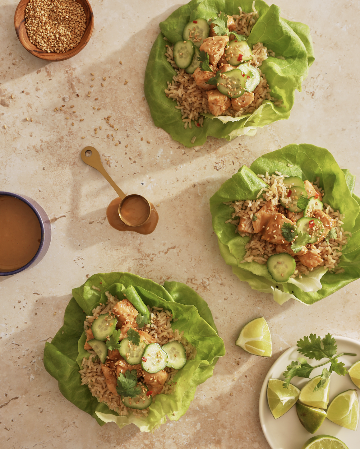 Image of Creamy Sesame Chicken Lettuce Cups