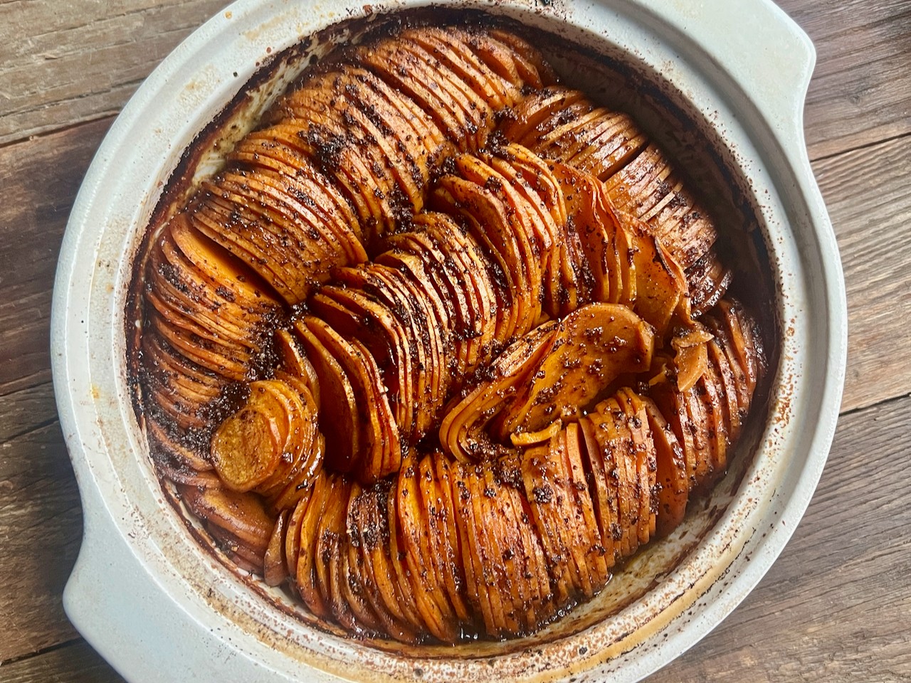 Spiralized Sweet Potato (with Brown Sugar Honey Butter