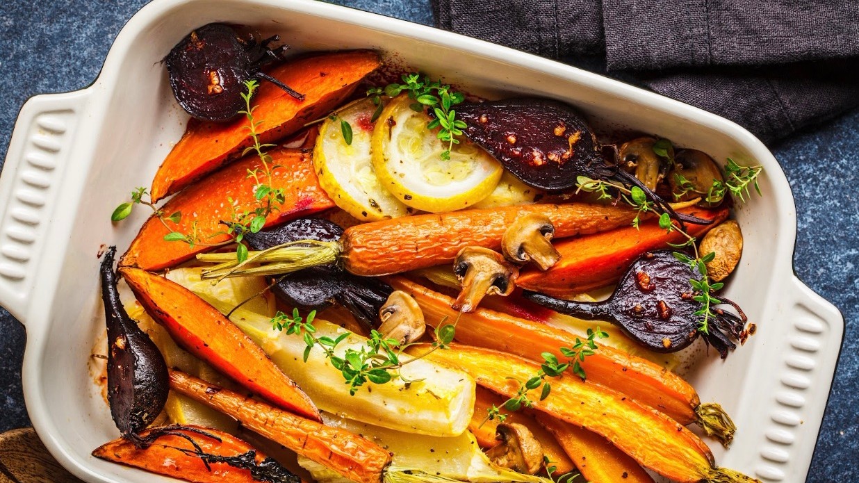 Image of Roasted Root Vegetables with Truffle Honey Vinaigrette