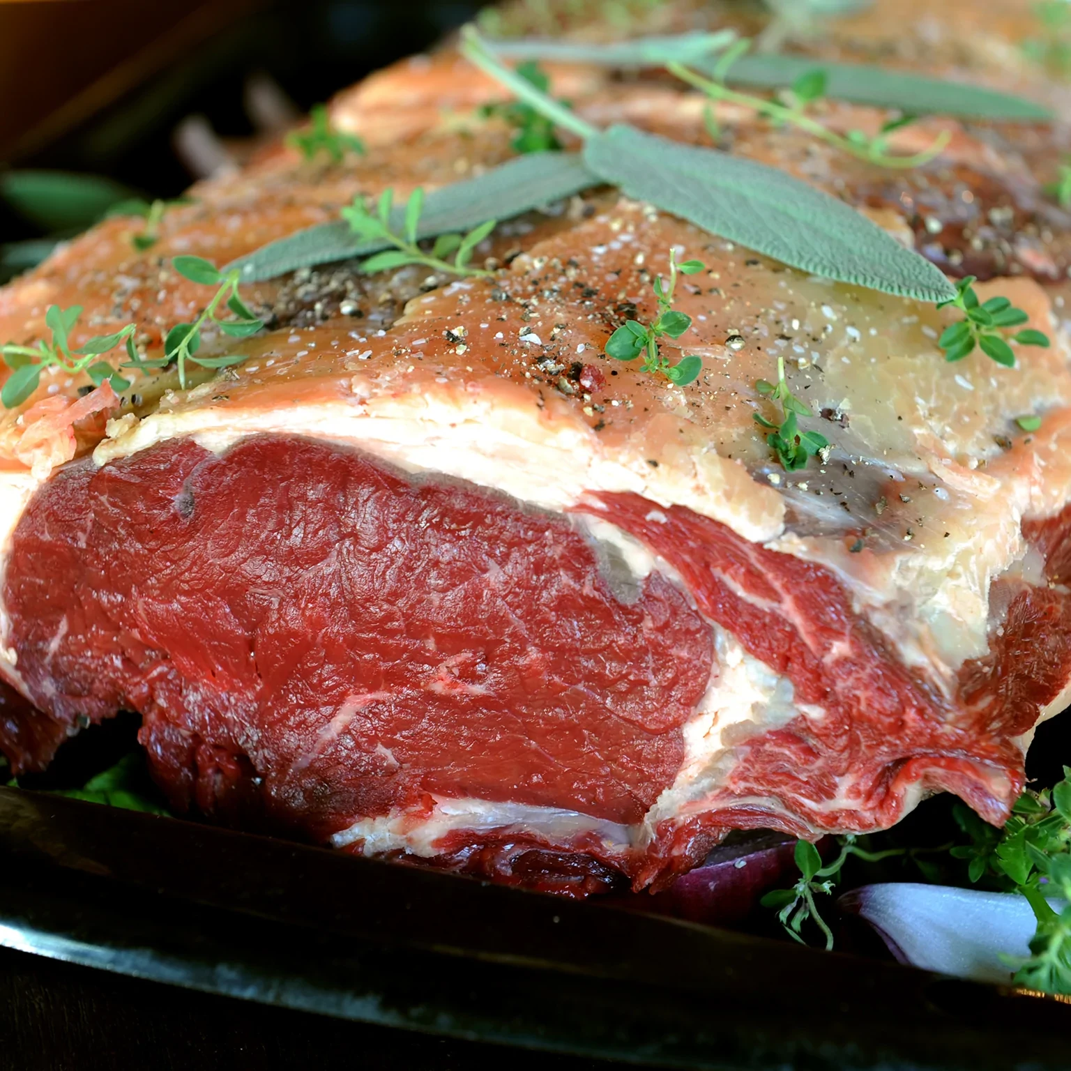 Free Stock Photo of Prime Rib Roast with Thermometer