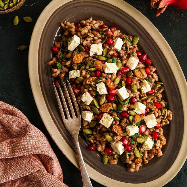 Image of Barley Salad with Pomegranate Sauce