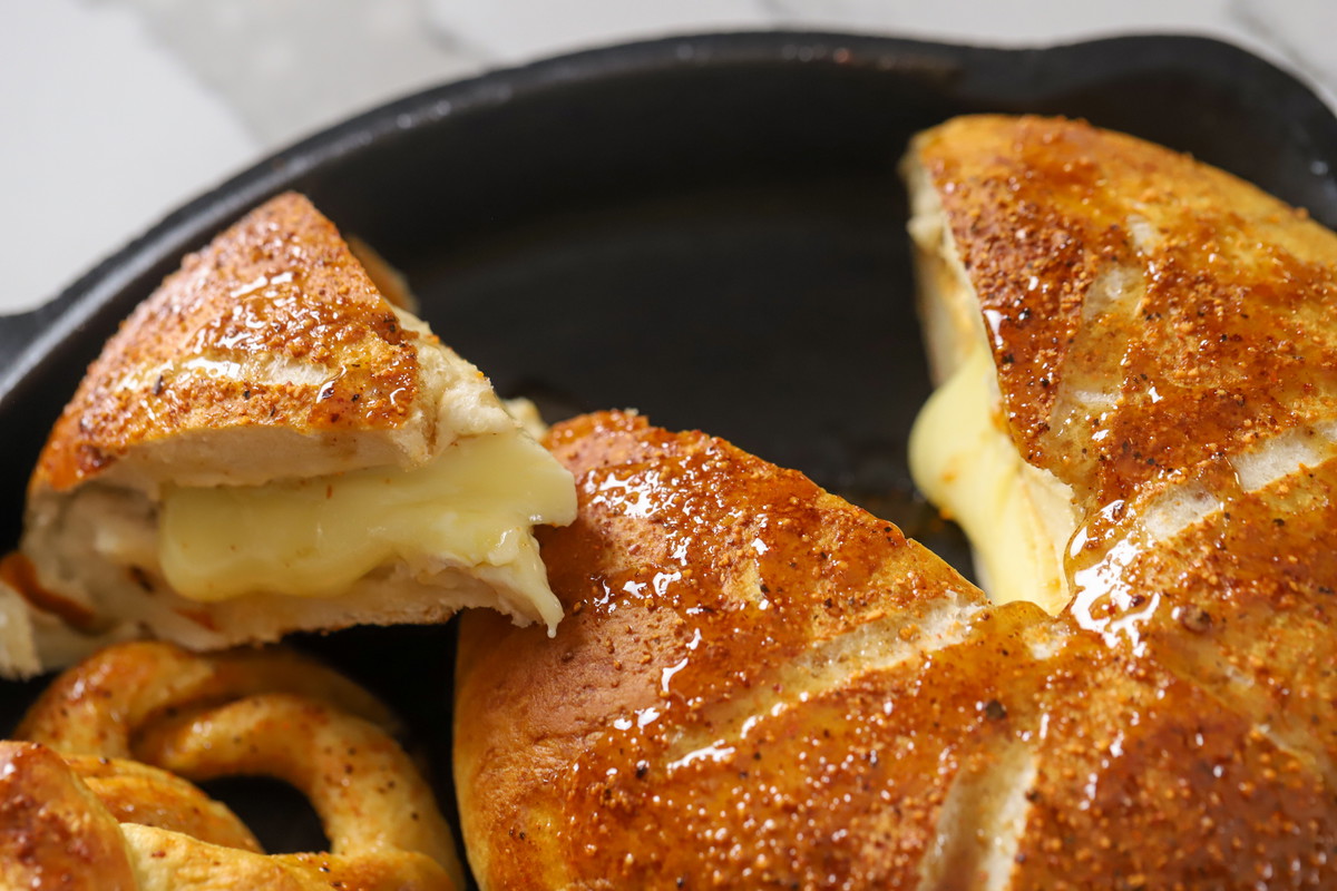 Pretzel Wrapped Hot Honey Brie