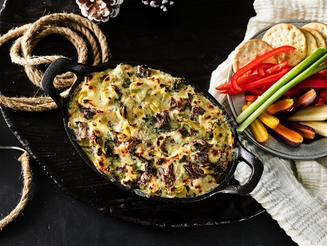 Image of Creamy Cheesy Beef Artichoke Dip