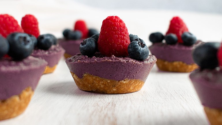 Image of Vegan Acai Cheesecake Bites Recipe