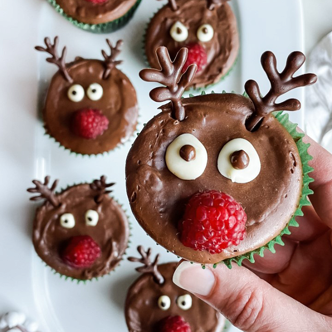 Image of Dairy-Free Chocolate Rudolph Cupcakes