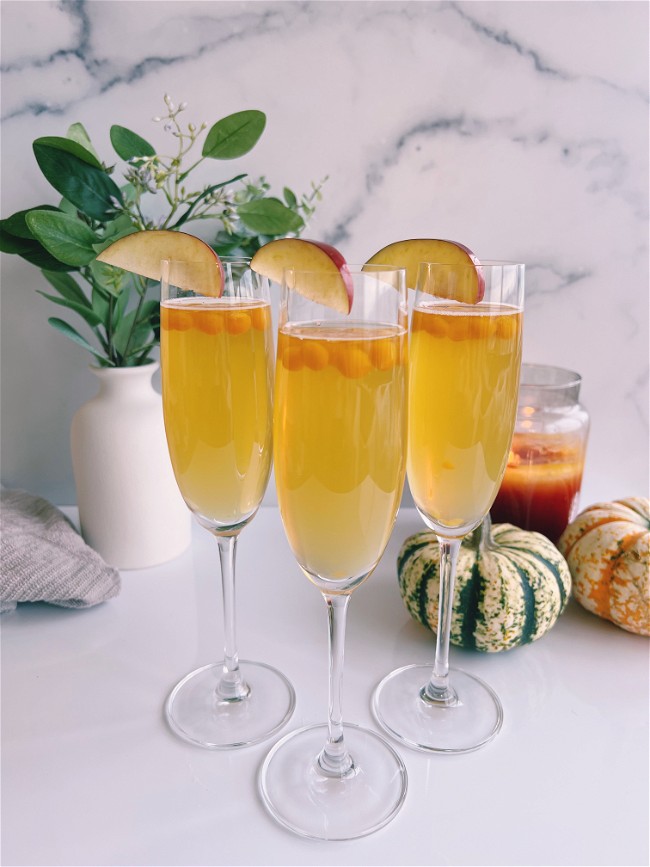 Image of Apple Cider Passionfruit Champagne Boba Cocktail