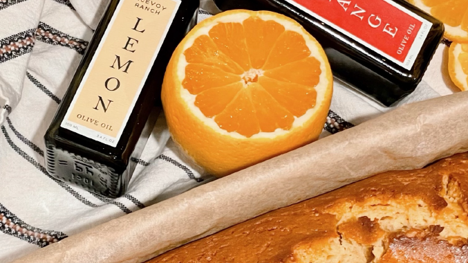Image of Blood Orange Olive Oil Lemon Curd Rosemary Cake