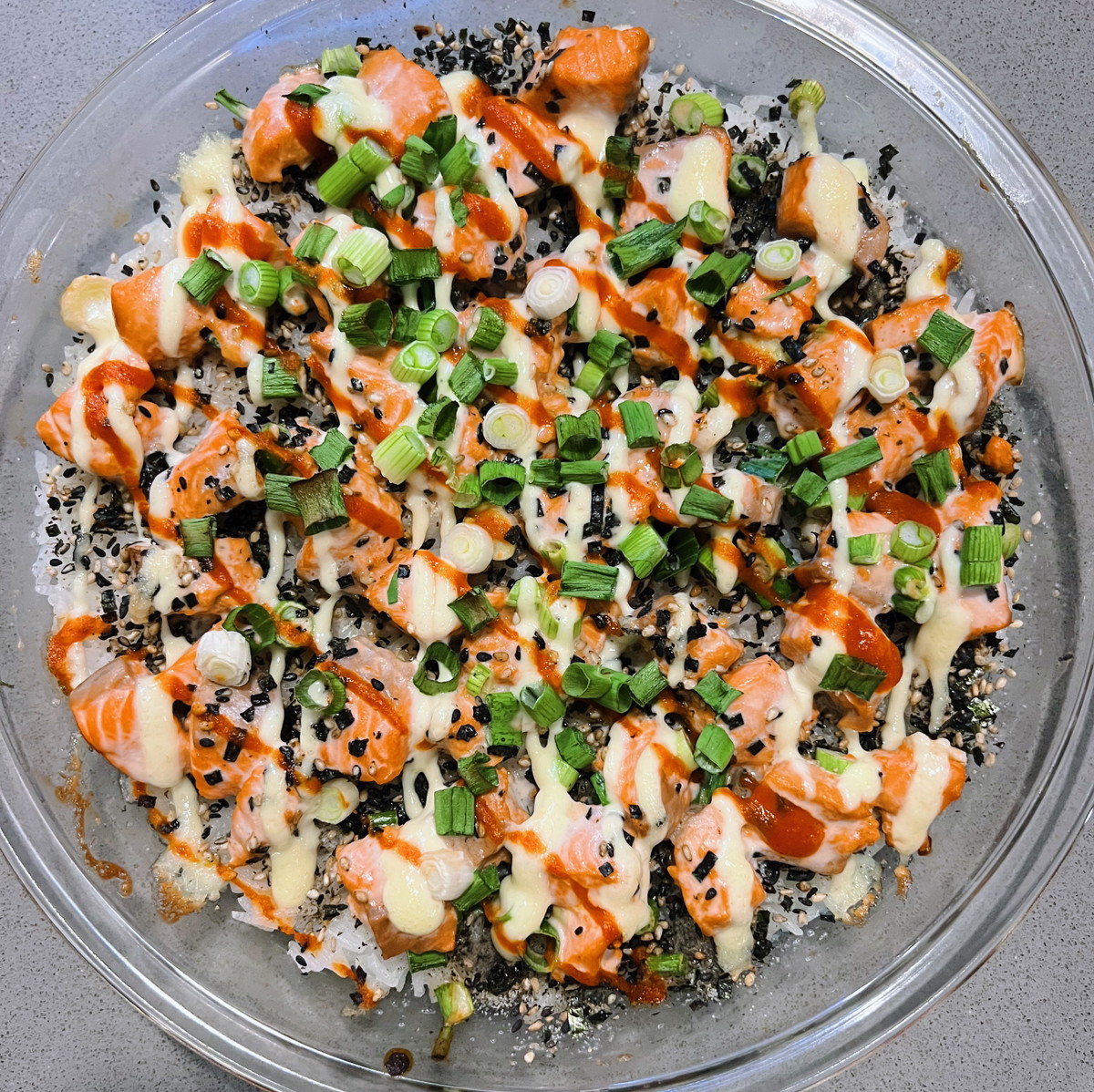 Spicy Salmon Sushi Bake