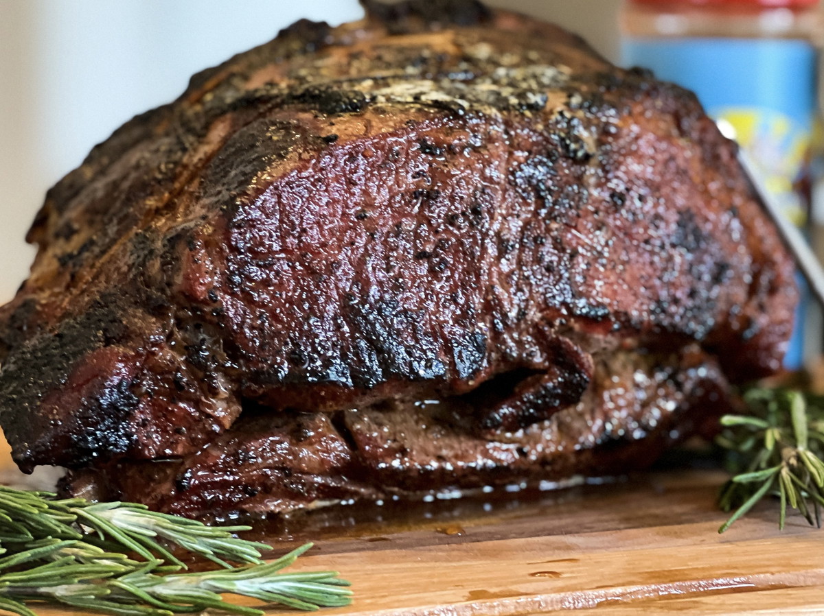 3 Bone Prime Rib Feat. Roast and Prime Rib Rub by Miners Mix and Lane's Smoked Finishing Salt