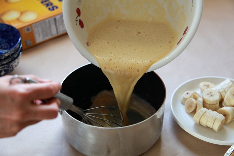 Image of Transfer the mixture back into the pan with remaining milk...