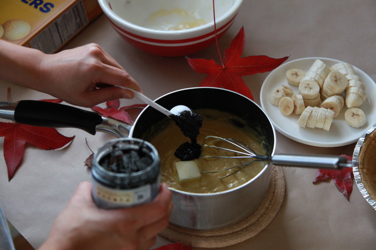 Image of Remove from heat and stir in Black Sesame Crunchy Butte and butter.