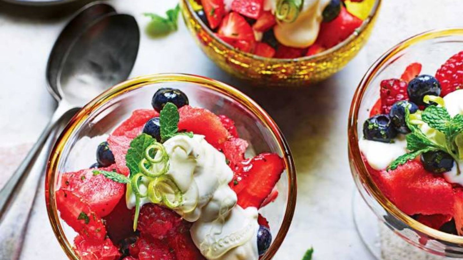 Image of Summer Fruit Salad (with a honey-lime syrup)