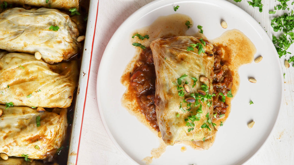 Image of Stuffed cabbage rolls with fragrant Turkish spices