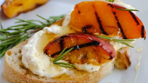 Grilled Peaches with Whipped Feta & Herbs - Shop Online